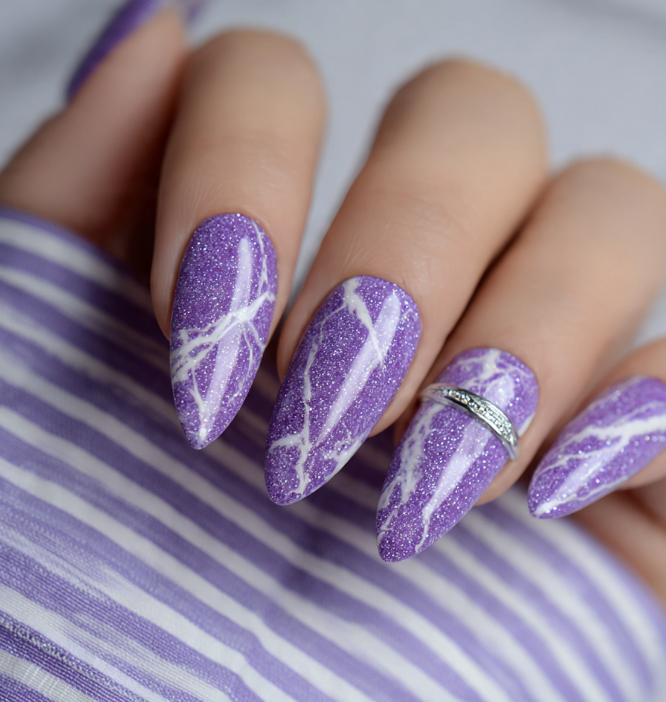 purple marble nails
