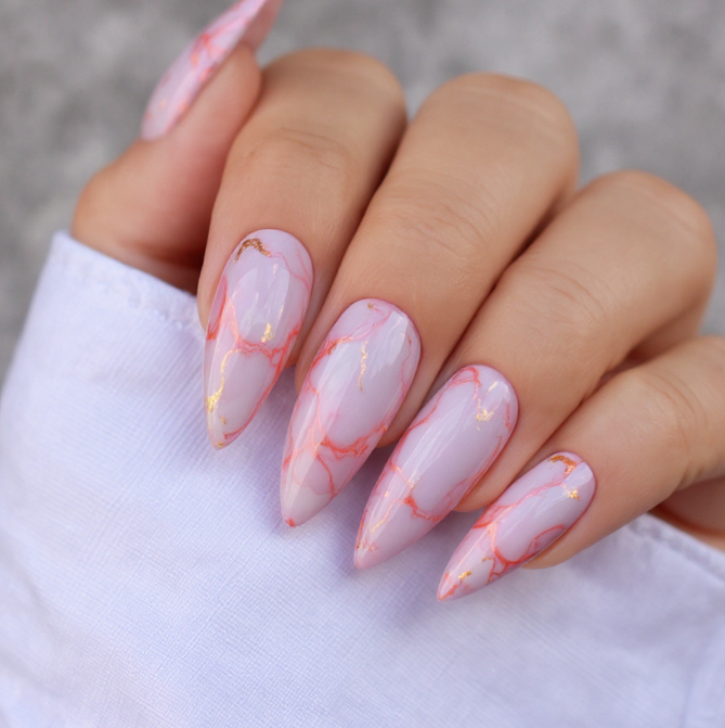 purple marble nails