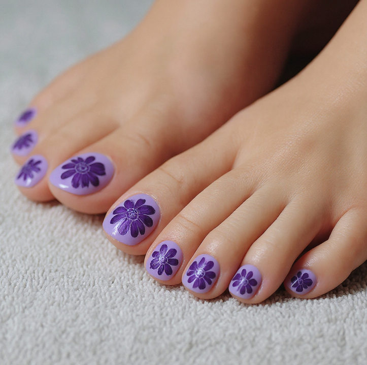 purple toe nail designs