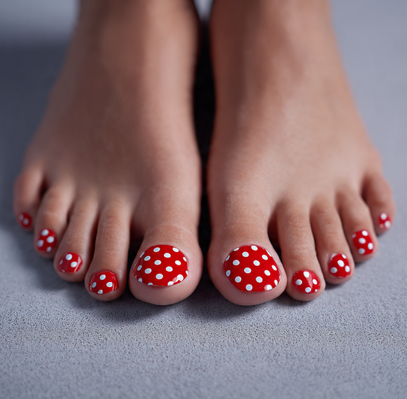 red toe nails