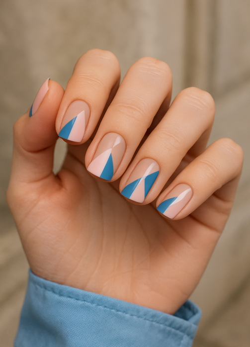 pink and blue nails