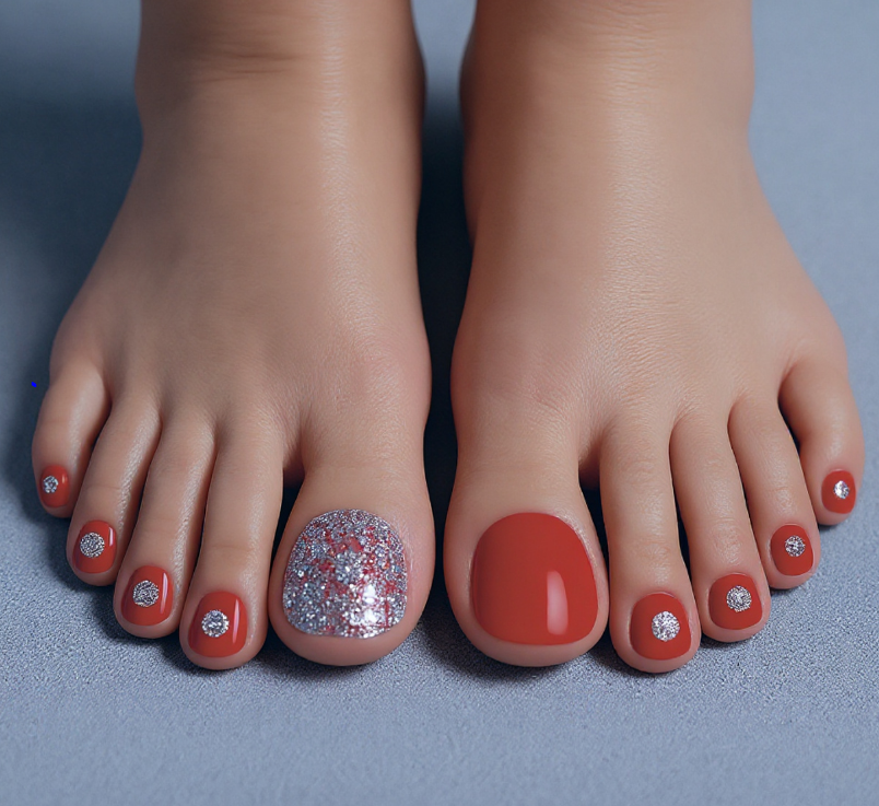 red toe nails