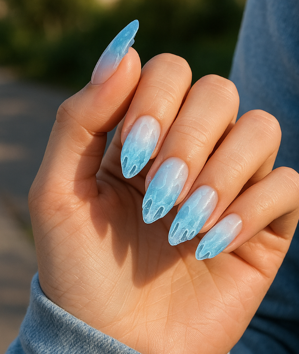 pink and blue nails