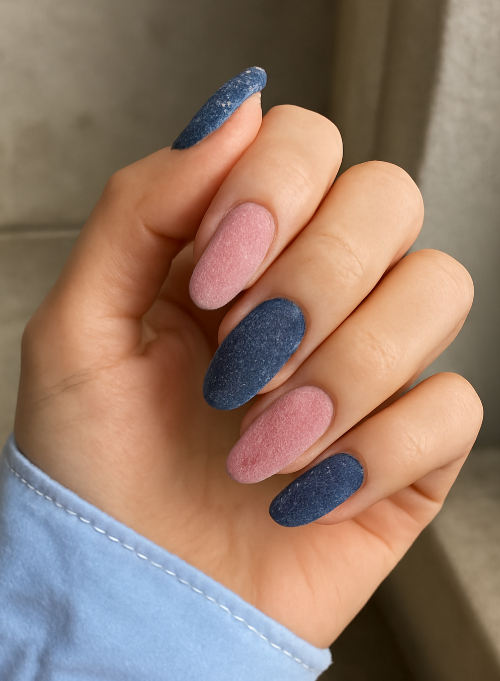 pink and blue nails