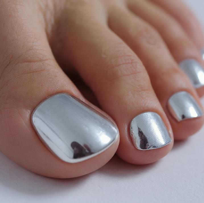 chrome toe nails