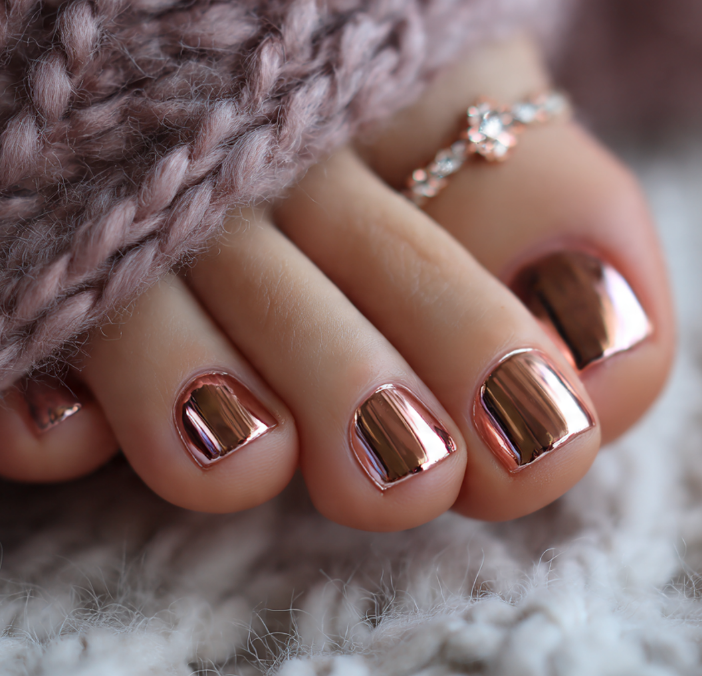 chrome toe nails
