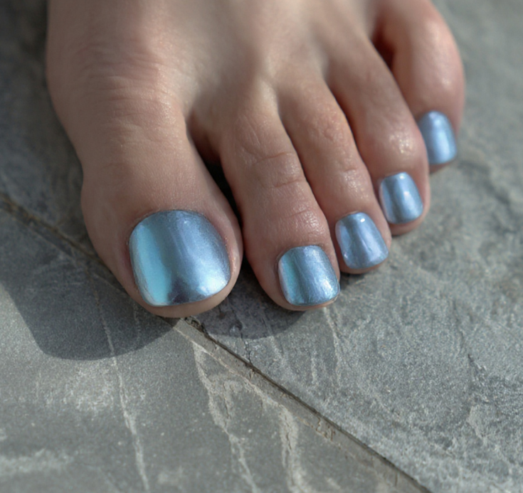 chrome toe nails