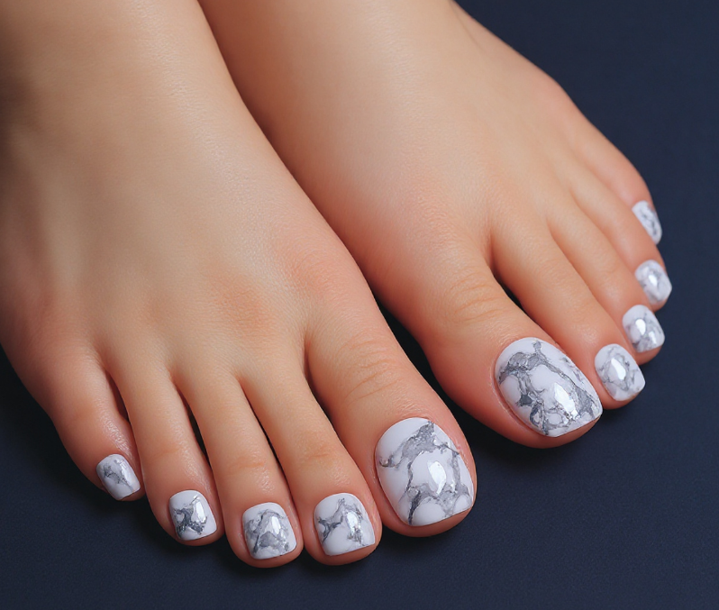 white toe nails