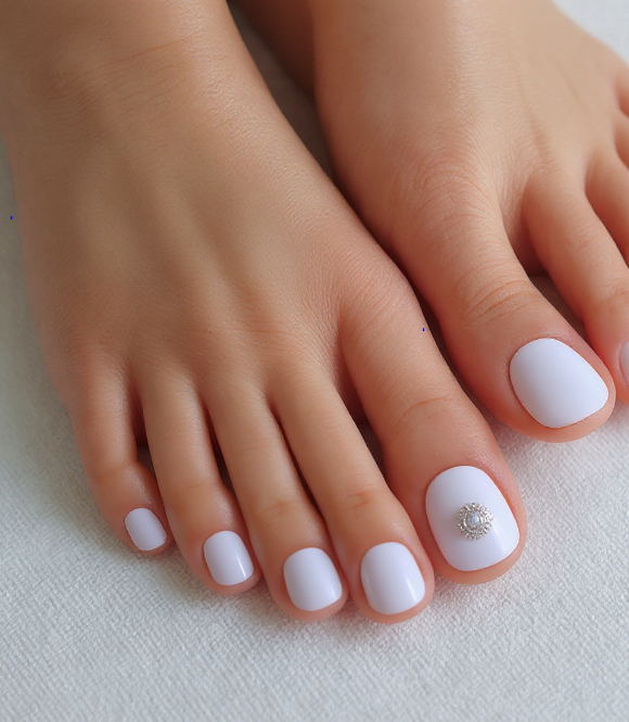 white toe nails