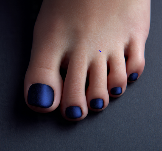 navy toe nails