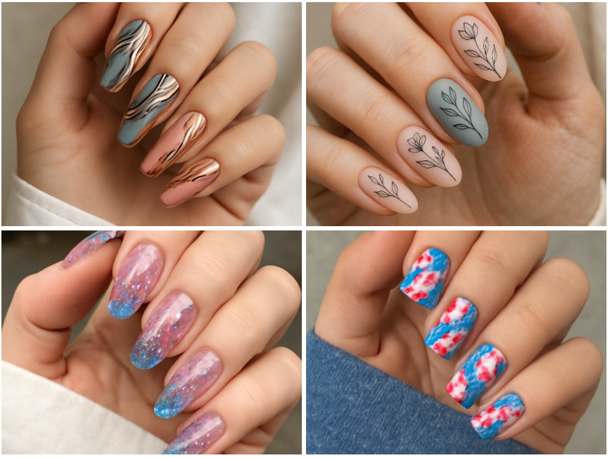 20 Fresh and Unique Pink and Blue Nail Designs to Try