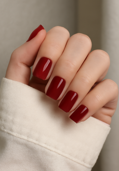 cherry red nails