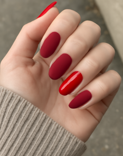 cherry red nails