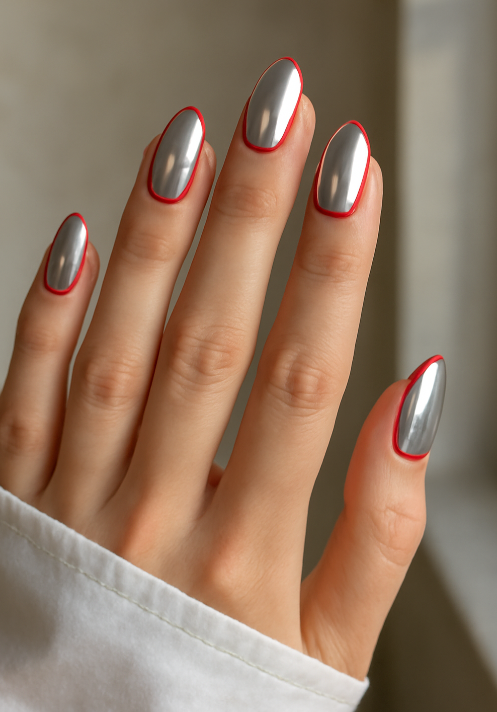 cherry red nails