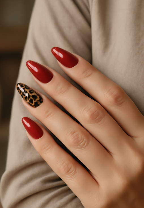cherry red nails