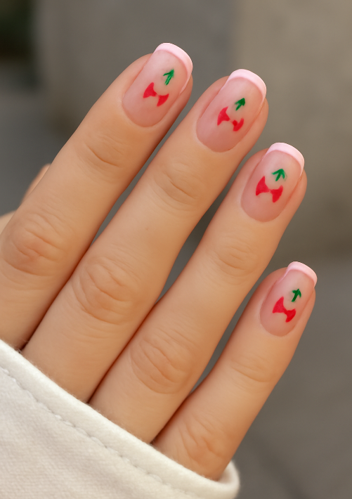 cherry red nails