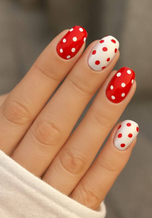 cherry red nails