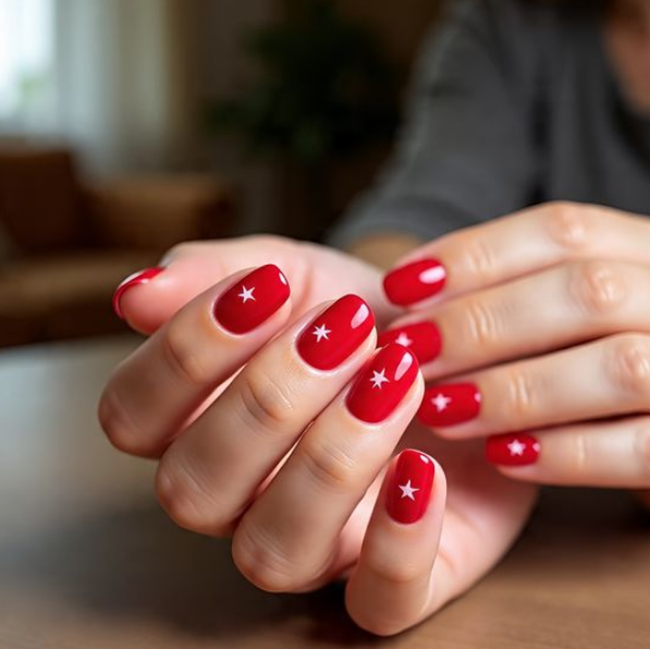 cherry red nails
