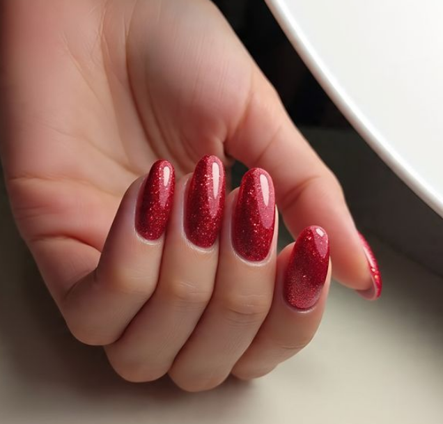 cherry red nails