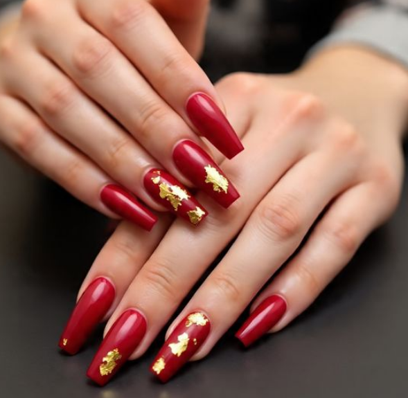 cherry red nails