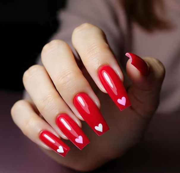cherry red nails