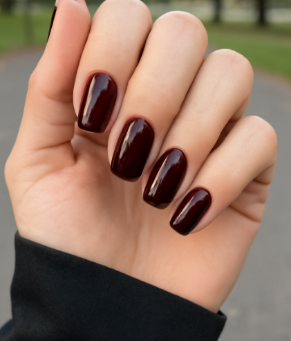cherry red nails