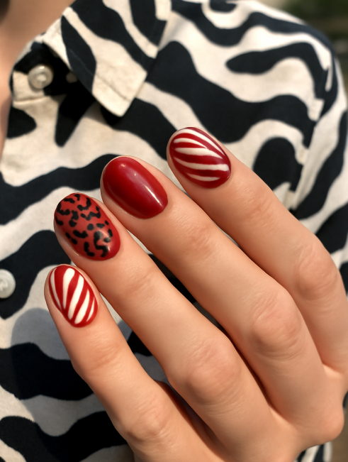 cherry red nails