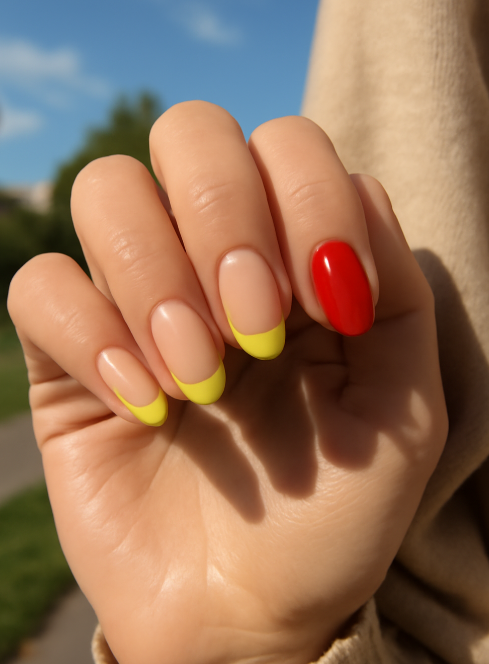cherry red nails