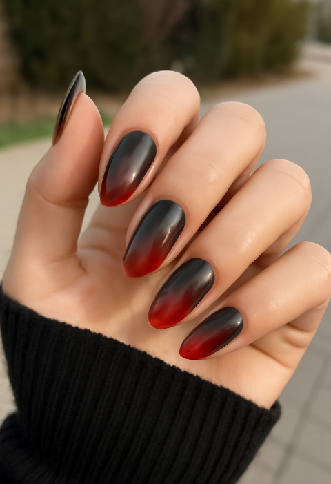 cherry red nails
