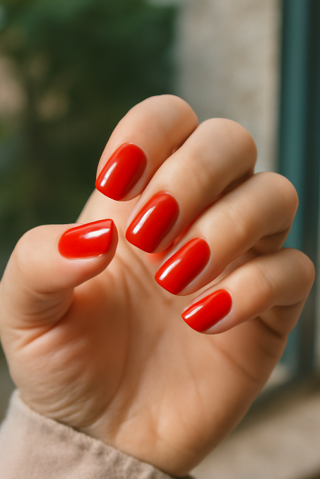 cherry red nails
