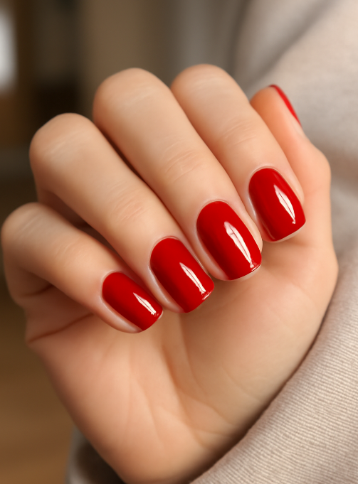 cherry red nails