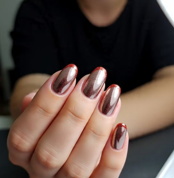 red chrome nails