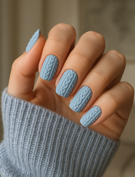 blue christmas nails