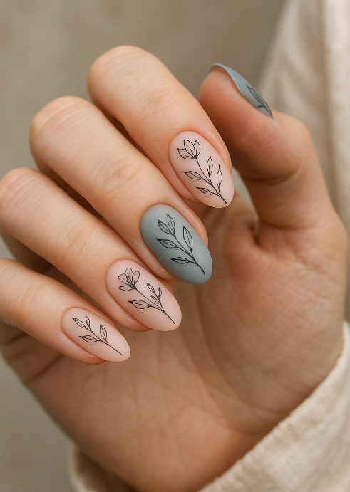 pink and blue nails