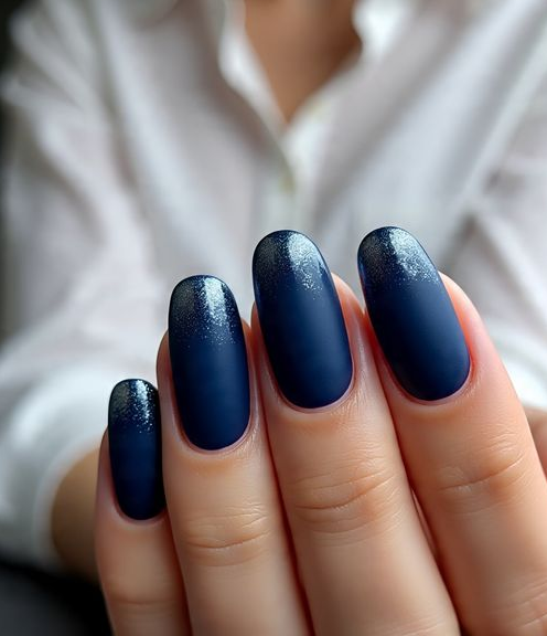 blue christmas nails
