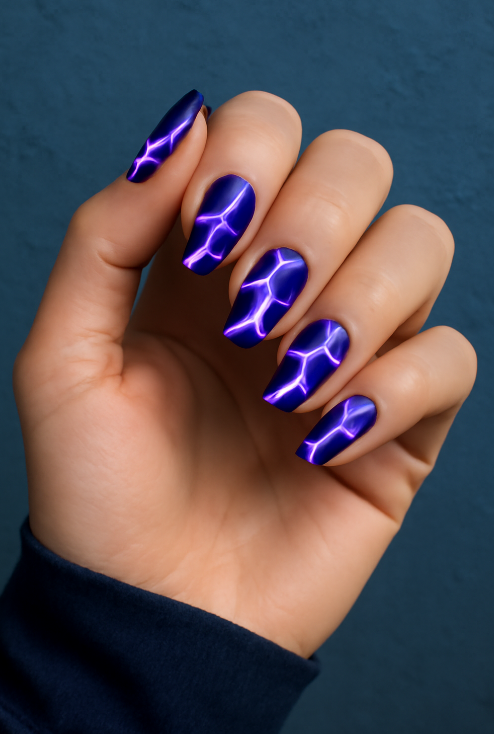 pink and blue nails