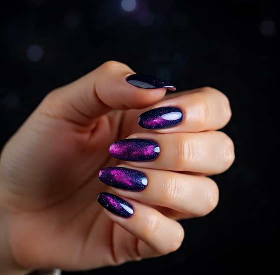 pink and blue nails