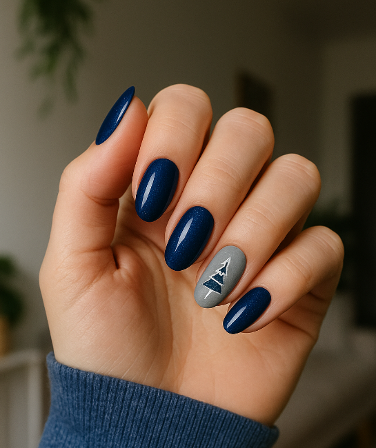 blue christmas nails