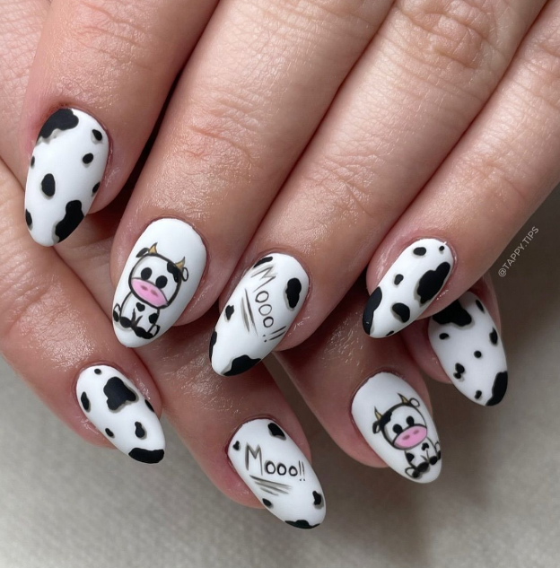 cow print nails