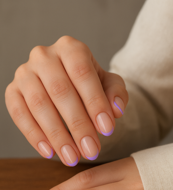 lavender french tip nails
