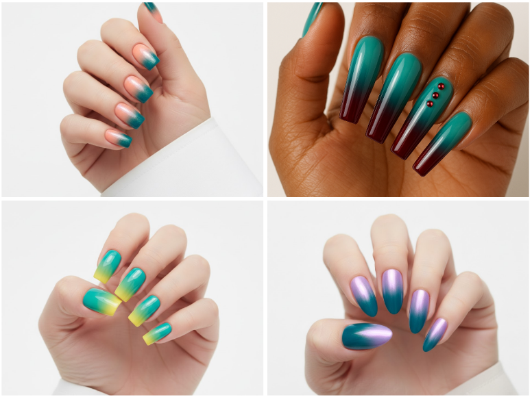 20 teal ombre nail ideas that make your hands pop instantly