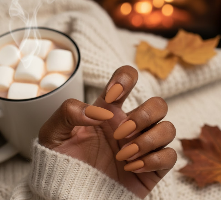nude matte nails