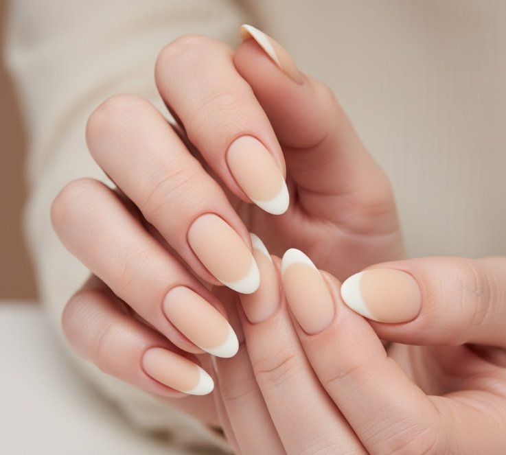 nude matte nails