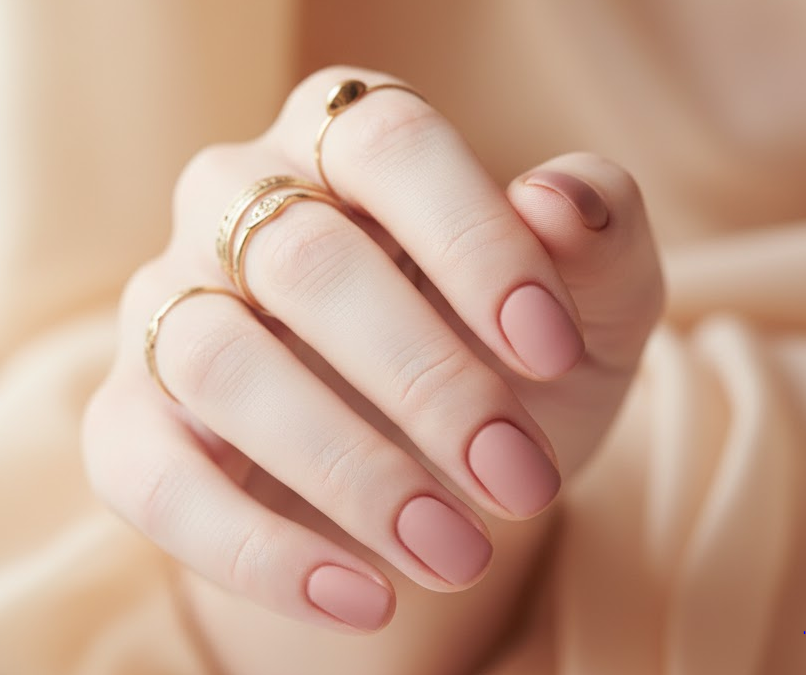 nude matte nails