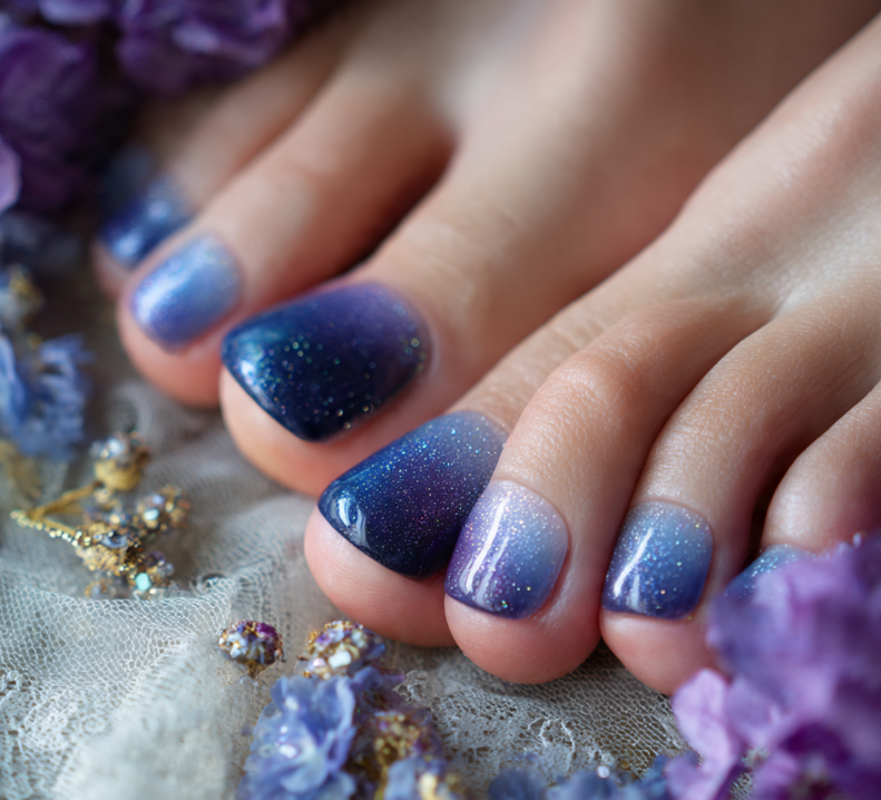 blue toe nail designs