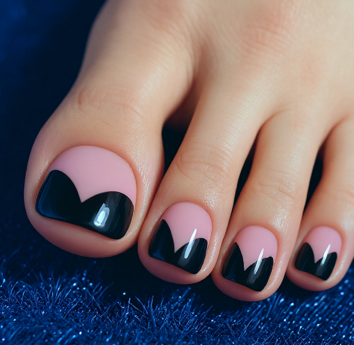 french tip toe nails