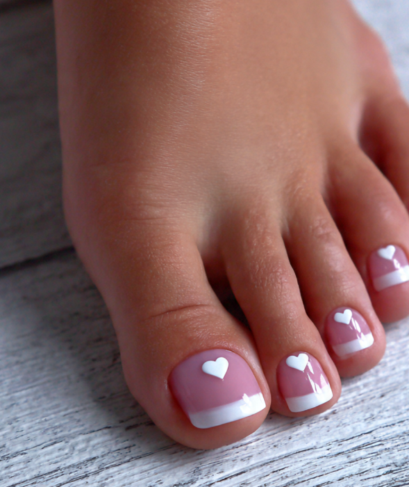 french tip toe nails