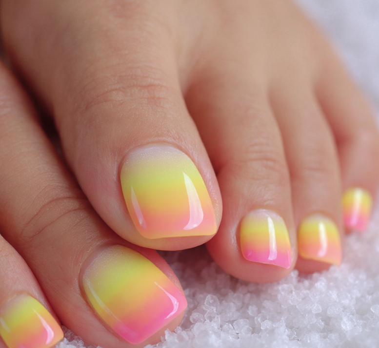 ombre toe nails