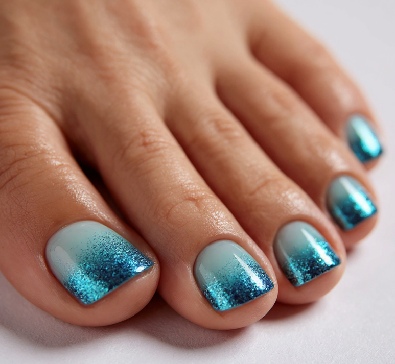 ombre toe nails