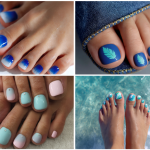 blue toe nail designs